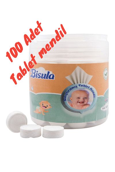 Bisula Compressed Tablet Baby Wipes – Disposable Baby Cleaning Cloth That Opens with Water (100 Pcs)