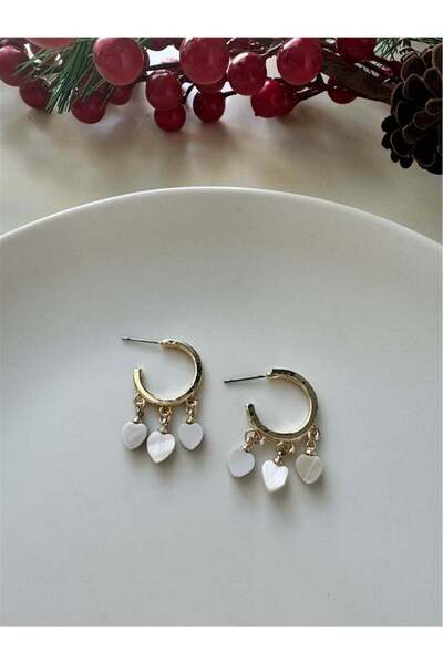 Pelin Aksesuar Sedef Kalpli Halka Küpe