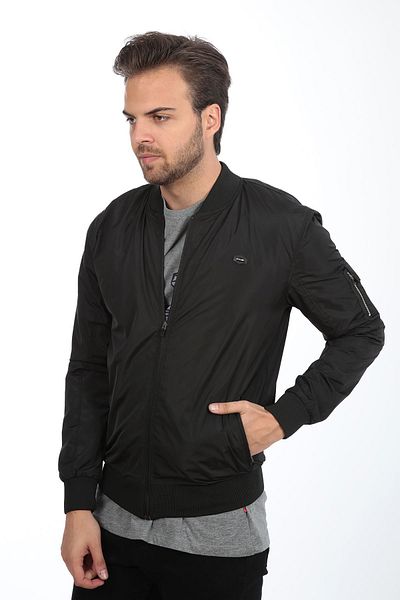 LTC Jeans Εποχιακό μαύρο ανδρικό μπουφάν Bomber