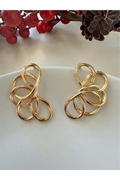 Pelin Aksesuar Gold Circles Earrings