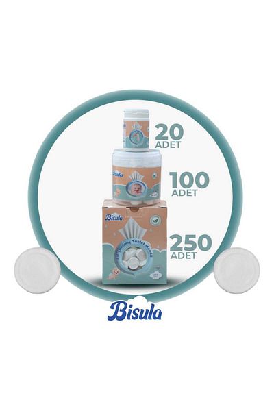 Bisula Baby Cleaning Tablet – Practical, Natural, Water-Opening Wipes (370 Pcs)