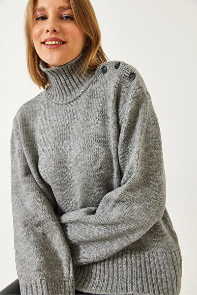 Bianco Lucci Pulover de damă din tricotaje cu guler cu nasturi 241235 60261259