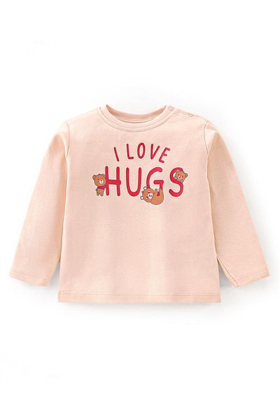 Babyoye Babyoye 100% Cotton with Eco Jiva Finish Full Sleeves Text Printed T-Shirt and Lounge Pant - Red
