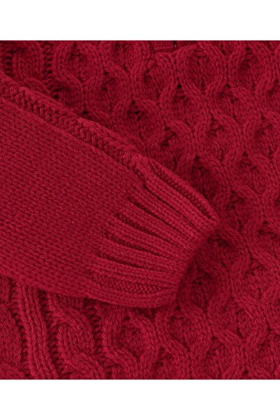 Babyhug Babyhug Acrylic Knit Full Sleeves Sweater with Cable Knit Design - Red
