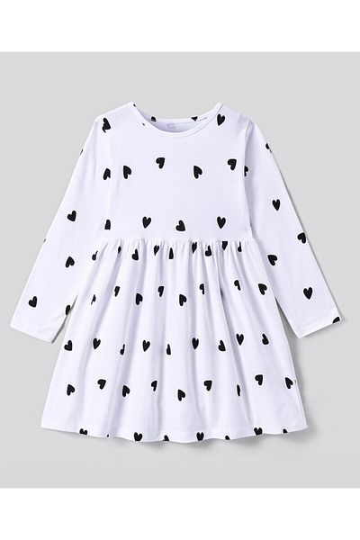 Primo Gino Primo Gino Hearts Printed Dress - White