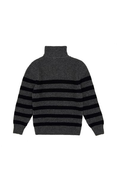 U.S. Polo Assn. Boy's Half Zipper Anthracite Melange Sweater 50293028 -Vr081