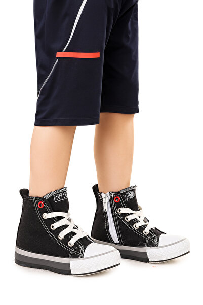 Kiko Kids Tinna Lace-Up Baby Boy High-Top Linen Sneakers