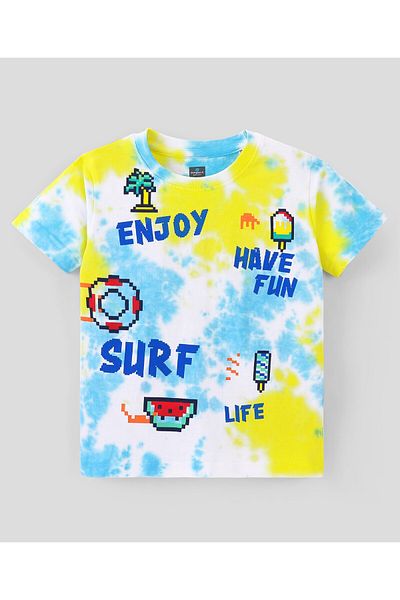 Ollington St. Ollington St. 100% Cotton Knit Half Sleeves T-Shirt & Shorts Set Text Print - Multicolor