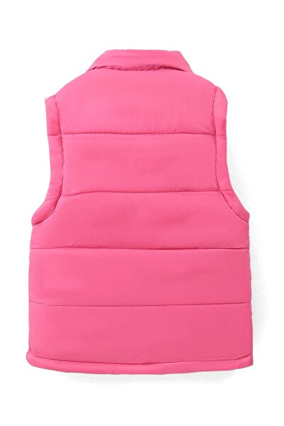 Babyhug Babyhug Sleeveless Solid Color Padded Hooded Jacket With Star Patch Detailing - Pink