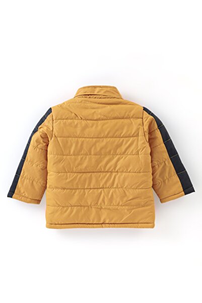 Babyhug Babyhug Full Sleeves with Detachable Hood Padded Quilted Jacket - Mustard Yellow