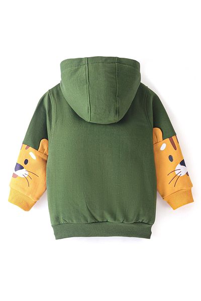 Babyoye Babyoye 100% Cotton Full Sleeves Sweatshirts With Tiger Print - Green & Yellow