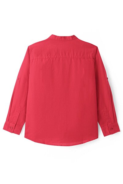 Pine kids Pine Kids Linen Woven Full Sleeves Solid Shirt - Red