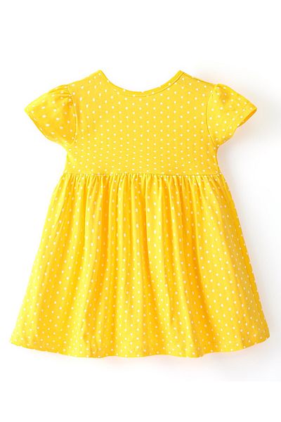 Babyhug Babyhug Cotton Knit Short Sleeves Frocks Floral & Polka Dots Print Pack of 2 - Multicolor