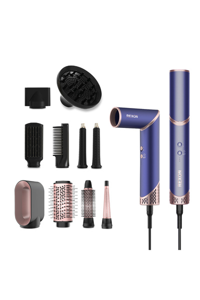 Rexon Flex 10-In-1 Hot Air Wrap Saç Kurutma & Şekillendirme Sistemi, İyon Özellikli