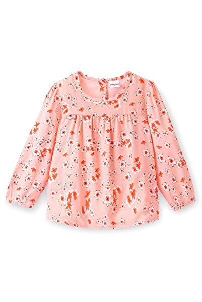 Babyhug Babyhug Rayon Woven Full Sleeves Floral Print Top - Orange