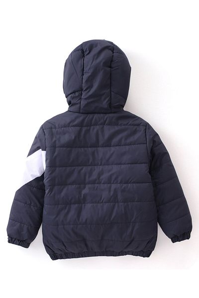 Babyhug Babyhug Full Sleeves Padded Hoodie - Navy Blue