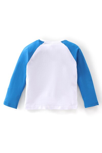 Babyhug Babyhug Cotton Single Jersey Full Sleeves T-Shirt and Lounge Pant Set Bunny Print - Blue