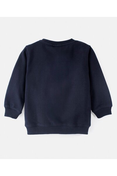 Bonfino Bonfino 100% Cotton Full Sleeves Dino Print Sweatshirt - Blue