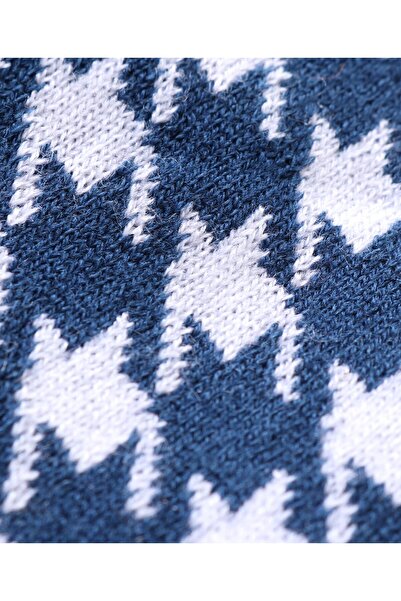 Babyhug Babyhug Full Length Fleece and Woolen Lounge Pant Abstract Design - Teal Blue