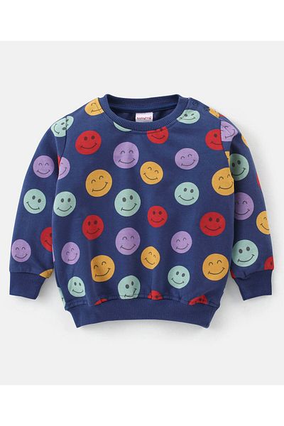 Babyhug Babyhug Cotton Full Sleeves Sweatshirt with Graphics Pack of 2 - Green & Blue