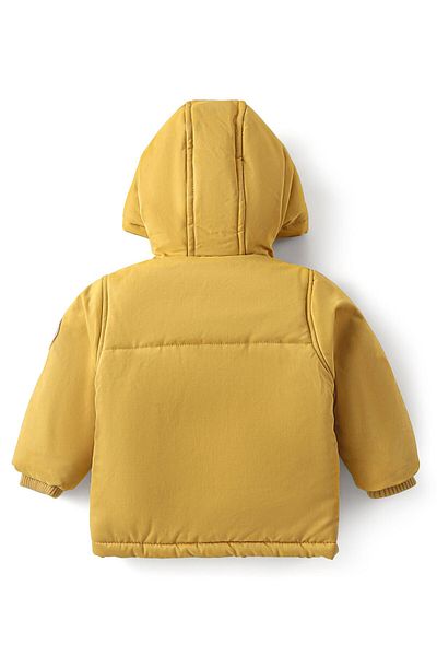 Babyhug Babyhug Full Sleeves  Solid Color Hooded Jacket - Mustard