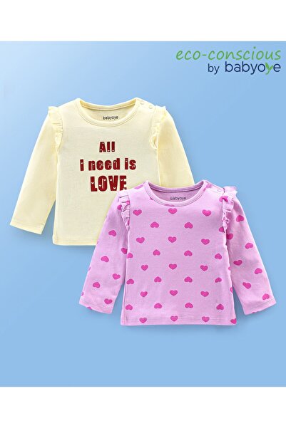 Babyoye Babyoye Eco Conscious 100% Cotton Heart Print Full Sleeves T-Shirts P...
