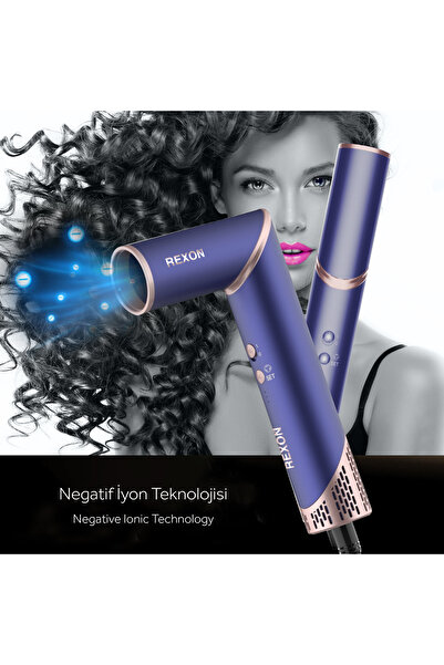 Rexon Flex 10-In-1 Hot Air Wrap Saç Kurutma & Şekillendirme Sistemi, İyon Özellikli