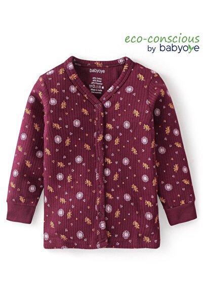 Babyoye Babyoye Cotton Modal Drop Needle Full Sleeves Floral Print Thermal Ve...
