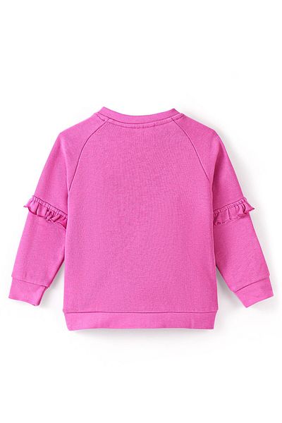Babyoye Babyoye Eco Conscious 100% Cotton Knit Floral Print Full Sleeves Sweat Shirts - Pink