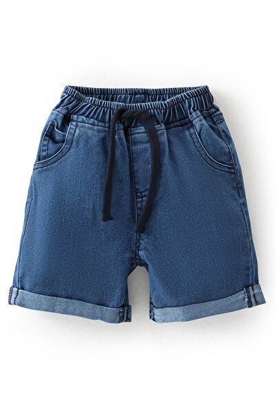 Babyhug Babyhug Half Sleeves Tie Dye T-Shirt & Denim Shorts Set Bus Print - Yellow & Blue