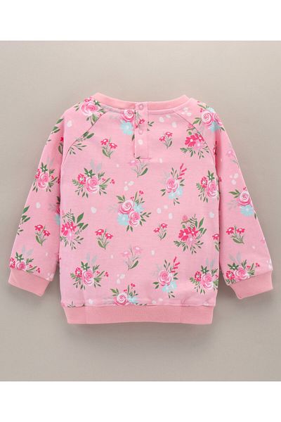 Babyhug Babyhug Full Sleeves Sweatshirt Floral Print - Pink