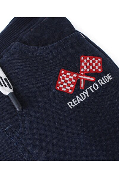 Babyhug Babyhug Cotton Spandex Full Length Stretchable Solid Joggers - Dark Blue