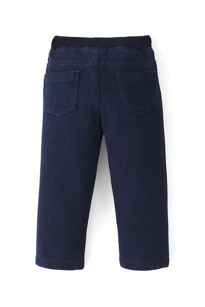 Babyhug Babyhug Cotton Spandex Full Length Stretchable Solid Joggers - Dark Blue