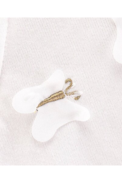 Bonfino Bonfino Full Sleeves Sweatshirt With Butterfly Embroidery - White