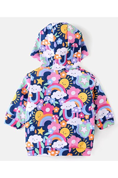 Babyhug Babyhug Hooded Top and Lounge Pants Co/ord Set with Floral Print - Pink