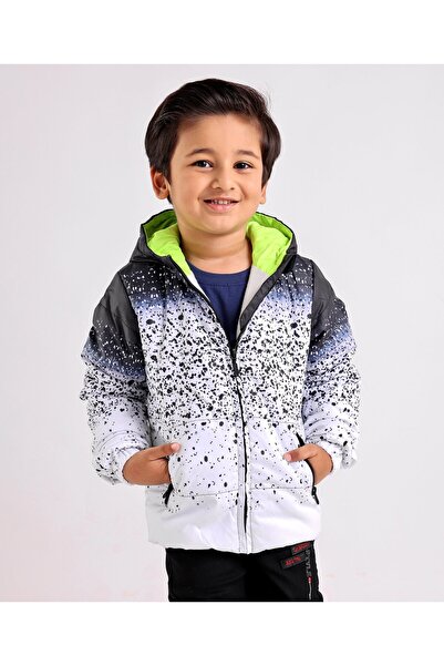 Babyhug Babyhug Polyester Full Sleeves Hooded Fashion Heavy Winter Jacket Printed - Black White