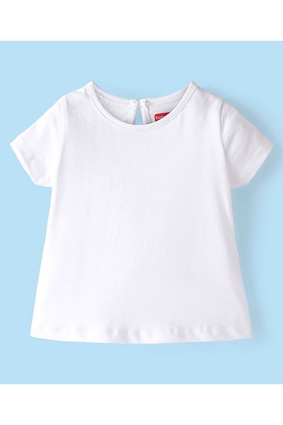 Babyhug فستان من الرايون من Babyhug مع نصف كم وقميص داخلي مطبوع عليه زهور - أحمر وأبيض