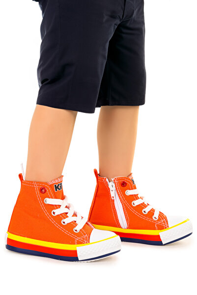 Kiko Kids Tinna Lace-Up Baby Boy High-Top Linen Sneakers