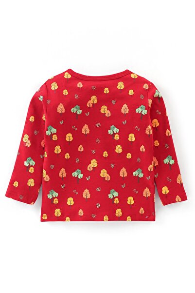 Babyoye Babyoye 100% Cotton Eco Jiva Finish Tree Printed Full Sleeve T-Shirt and Lounge Pant-Red & Green