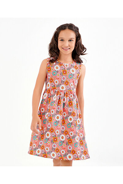 Primo Gino Primo Gino 98% Cotton 2% Elastane Sleeveless Frock Floral Print - ...