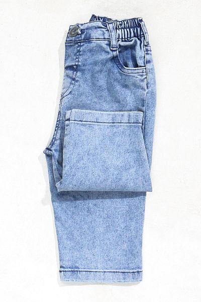 ASG TEKSTİL Ice Blue Color Elastic Waist Baby Trousers