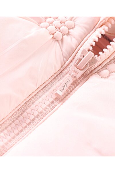 Babyhug Babyhug Cotton Knit Full Sleeves Padded Hooded Jacket with Solid Colour - Pink