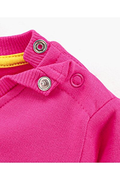 Babyhug Babyhug Full Sleeves Graphics Sweatshirt With Glitter And Rhinestones Detailing - Pink