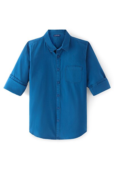 Pine kids Pine Kids Cotton Woven Full Sleeves Solid Shirt - Blue