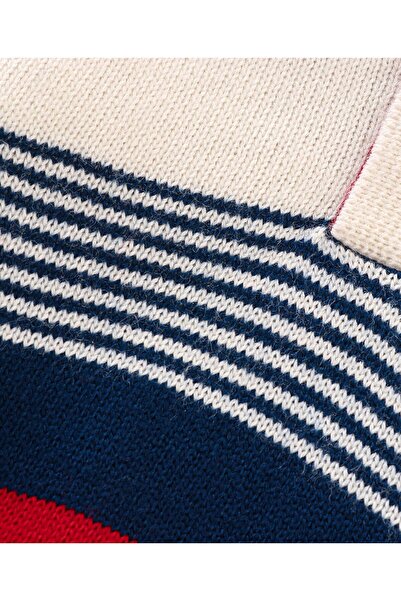 Babyhug Babyhug 100% Acrylic Knit Full Sleeves Sweater With Stripe Design - Red