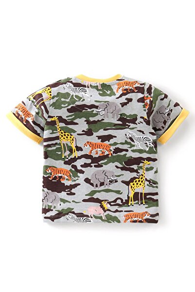 Babyhug Babyhug Cotton Knit Half Sleeves T-Shirt & Shorts Set Camo Print - Multicolour