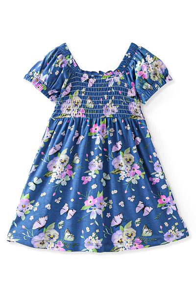 Babyhug Babyhug All Over Printed Floral Dress - Blue