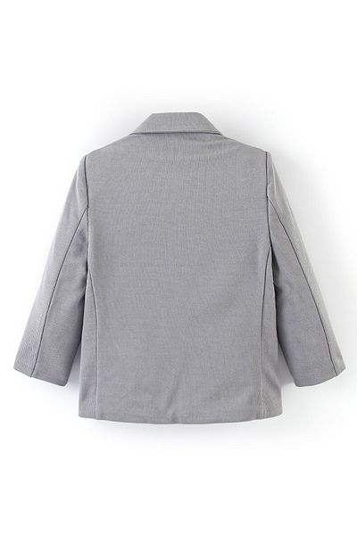 Babyhug Babyhug Full Sleeves Party Wear Textured Blazer Solid- Grey