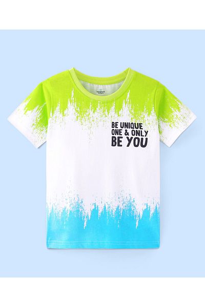 Ollington St. Ollington St. 100% Cotton Knit Half Sleeves T-Shirt & Shorts Set with Tie and Die Print - Multicolor