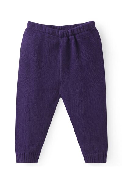 Babyhug Babyhug Knit Full Sleeves Sweater Set With Aztec Design - Purple